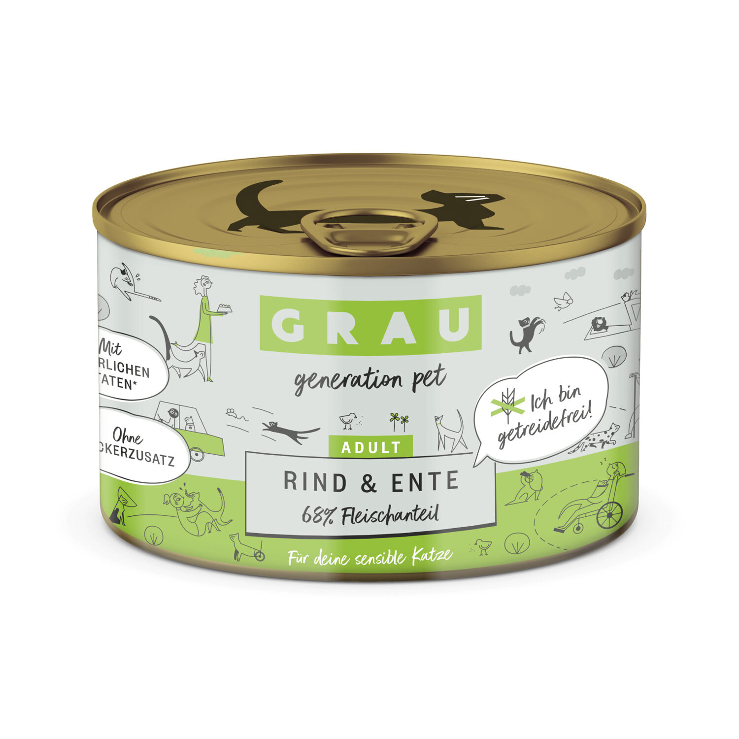 Grau Grain-Free Cat Food Beef & Duck - 6 x 200 g