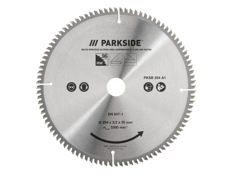 Lame de scie circulaire PKSB 254 A1, 25,4 cm