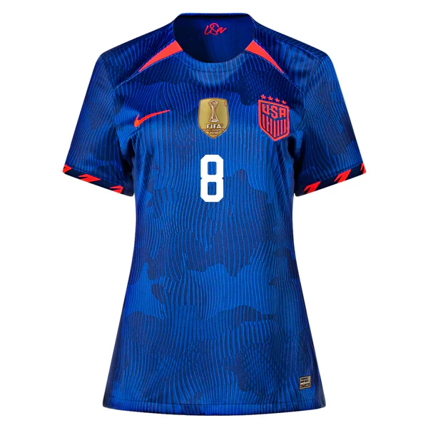 Womens United States Julie Ertz 4 Star Away Jersey 23/24 w/ 2019 World Cup Champion Patch (Hyper Royal/Loyal Blue)