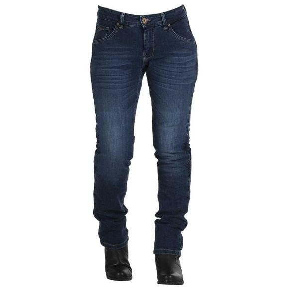 Overlap City Lady Smalt Motorcycle Jeans - Slim - BlueRef: OV0148