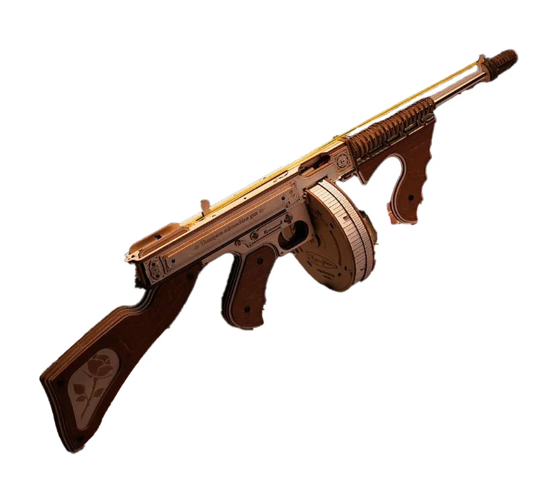 Thompson Submachine Gun Toy 3D Wooden Puzzle Robotime LQB01