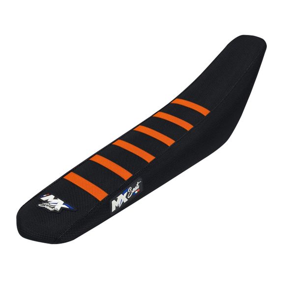 MX Seat 6 ribs saddle cover - Black / OrangeKTM 50 50 SX - 2024 - 2026Ref: Mxs0087 / Ktm-6Ribs-Blackorange-50-2426