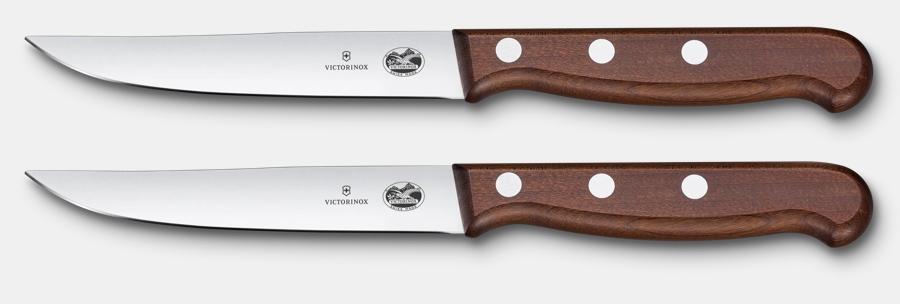 Wood Steak Knife Set, 2 pieces, 12 cm