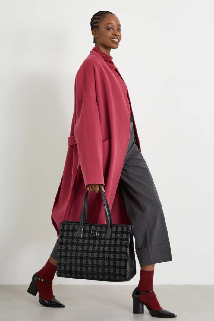 Wool robe coat - BORDEAUX