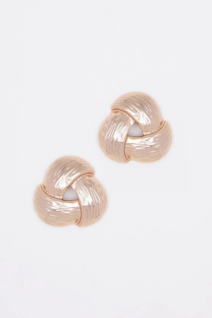 Geometric knurled earrings - GOLD