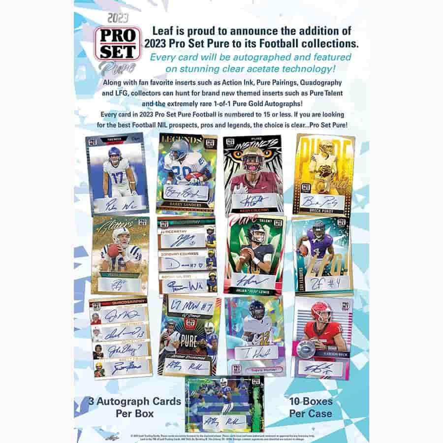 2023 Leaf Pro Set Pure Football Hobby Box