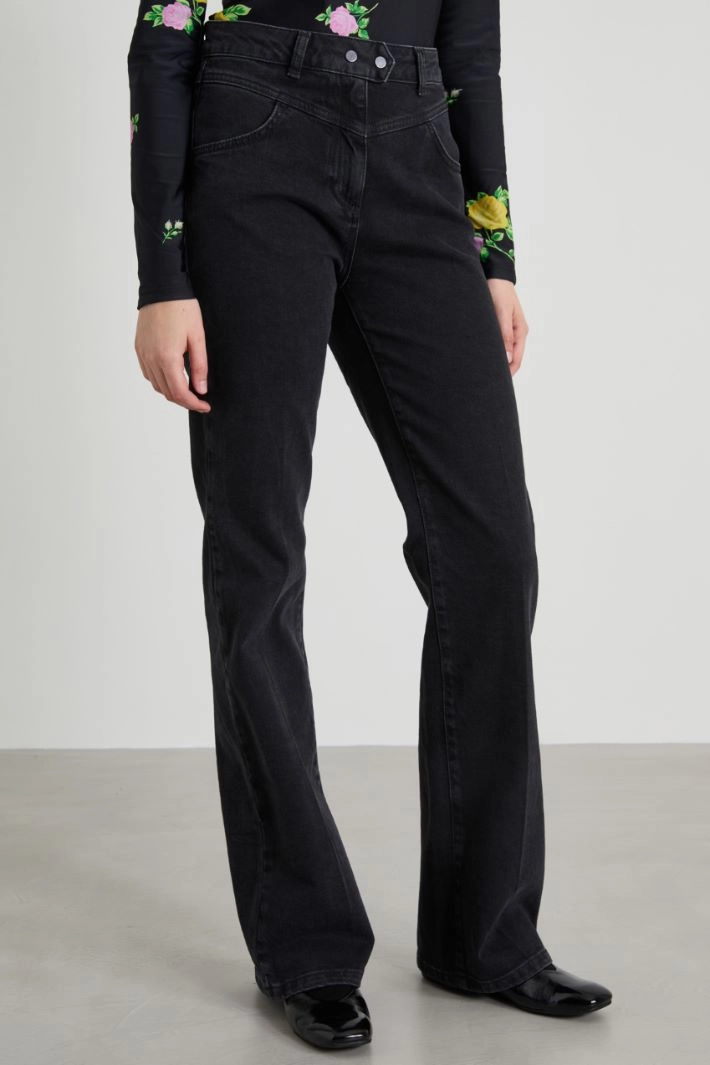 Flare jeans - BLACK