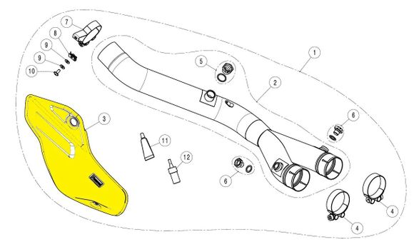 Akrapovic exhaust protection Visor Spare partRef: Sa00505A / 18602360