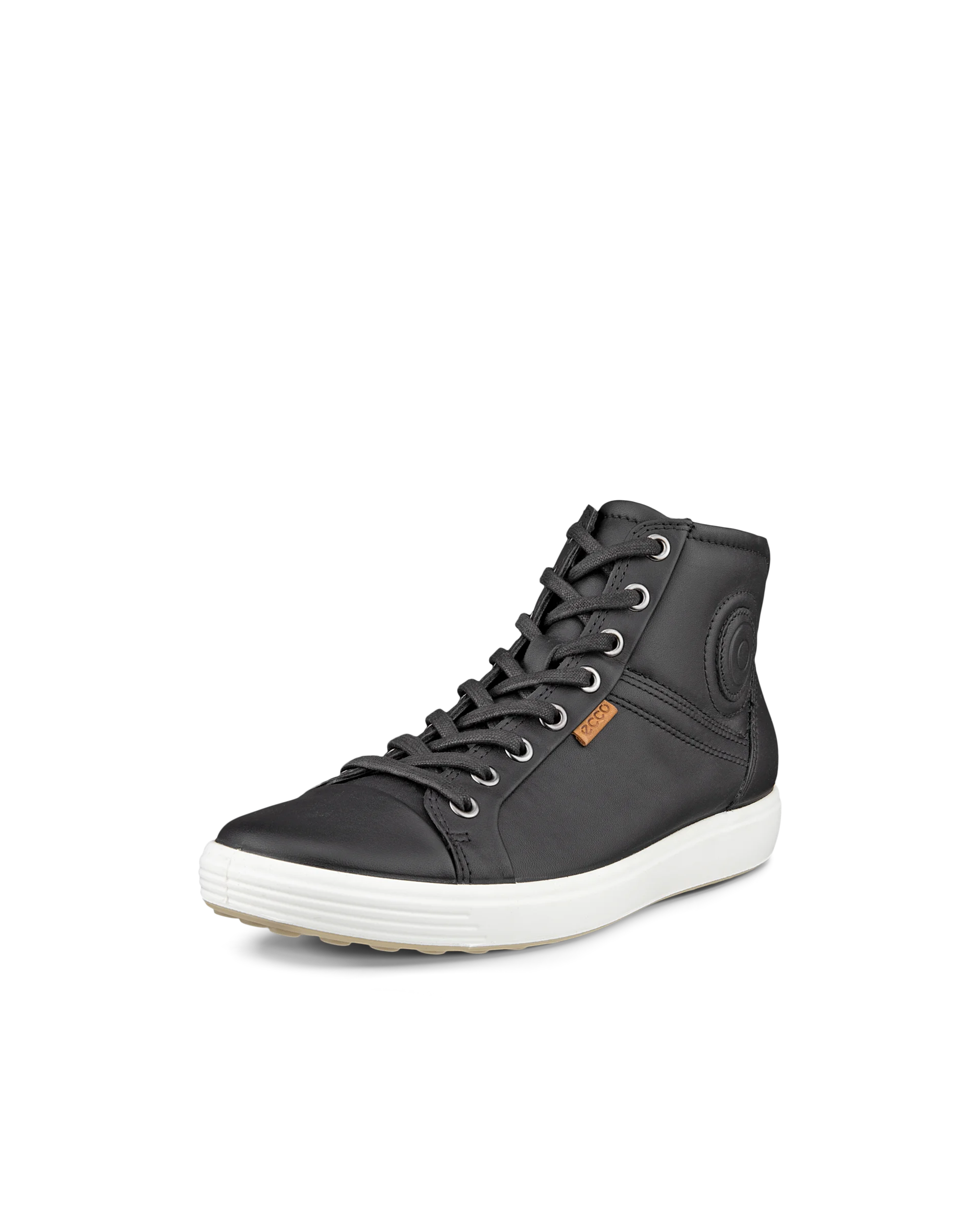 ECCO SOFT 7 W Damen High-Top Sneaker aus Leder Schwarz