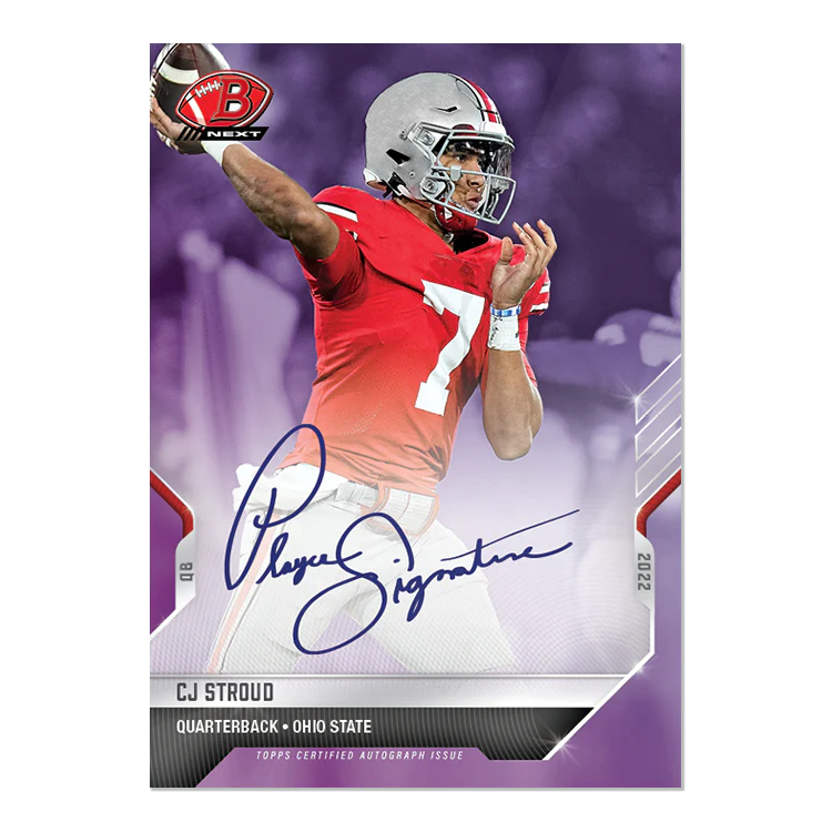 On-Card Auto # to 25 - CJ Stroud - 2022 Bowman NEXT TOPPS NOW® Football Card 13C