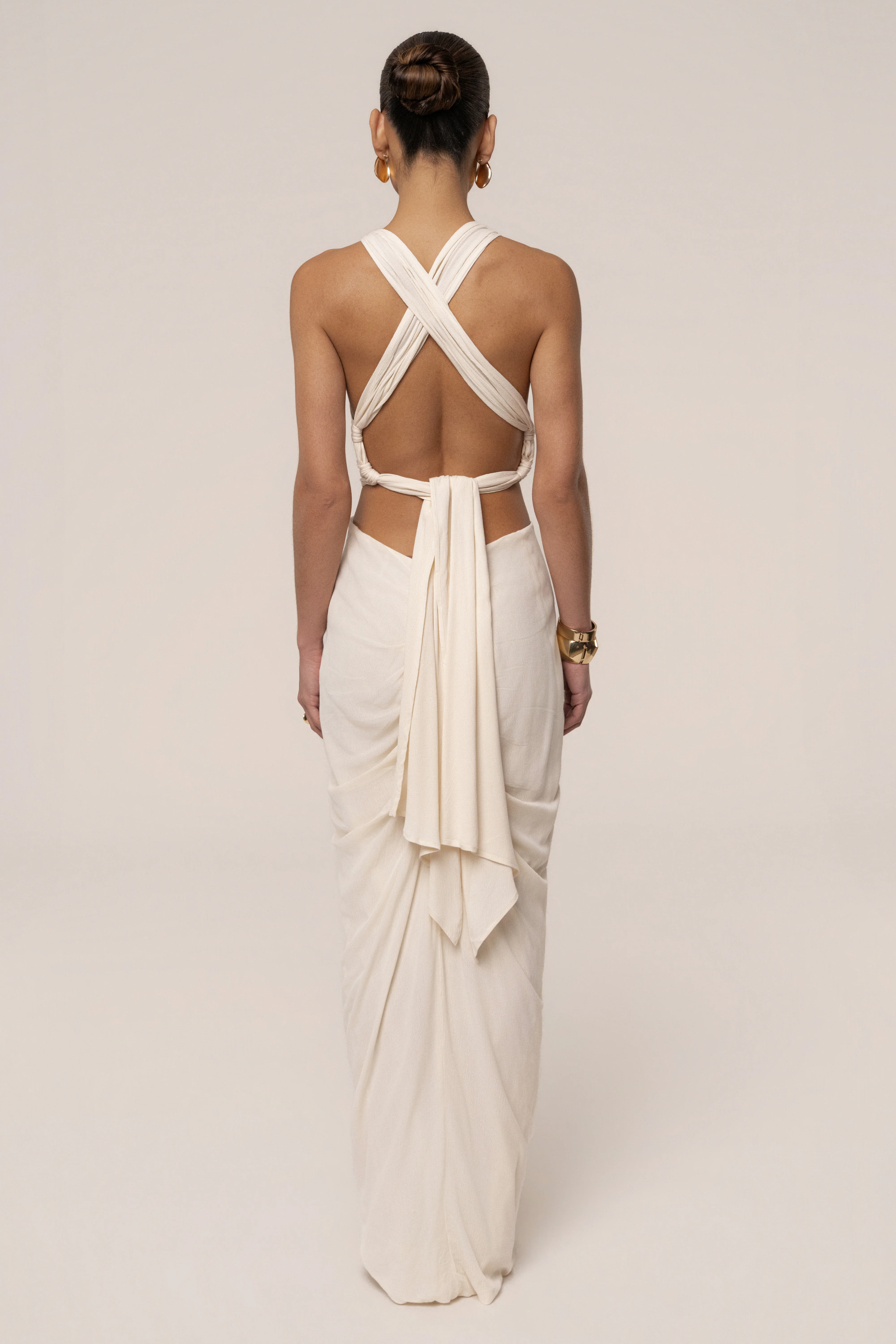 Cream Warm Sunsets Maxi Dress