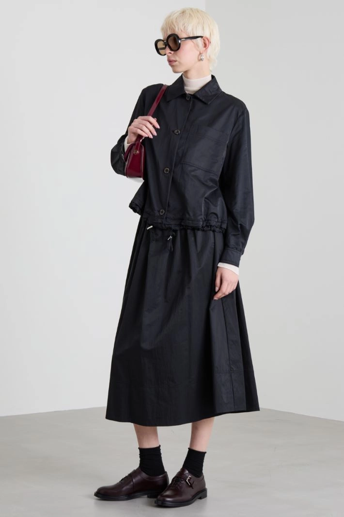 Boxy satin jacket - BLACK