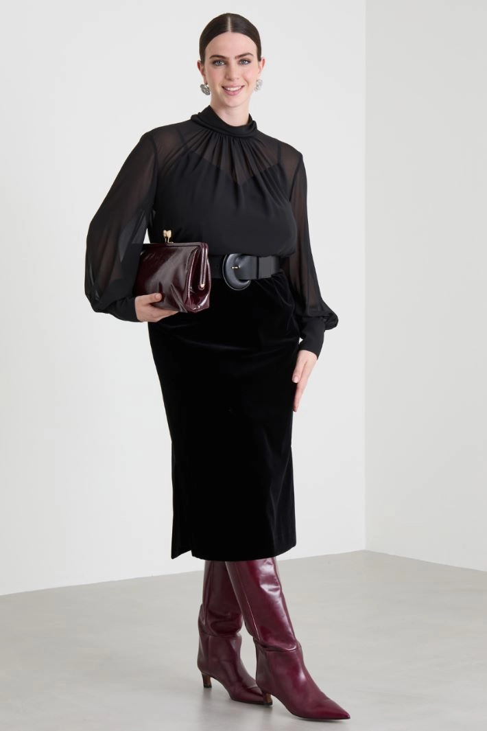 Velvet skirt - BLACK