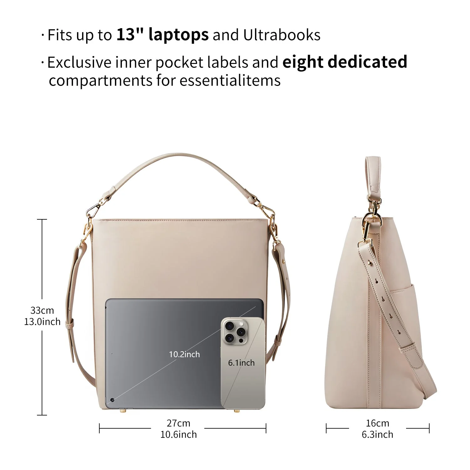 Business & Laptop Handbag Kloey Moon White