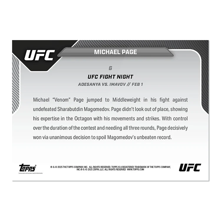 Michael Page - 2025 UFC Topps NOW® Card 6