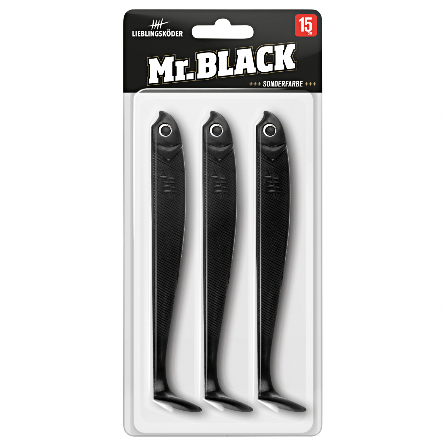 Lieblingsköder Shad Pike Bait (15 cm, Mr. Black)