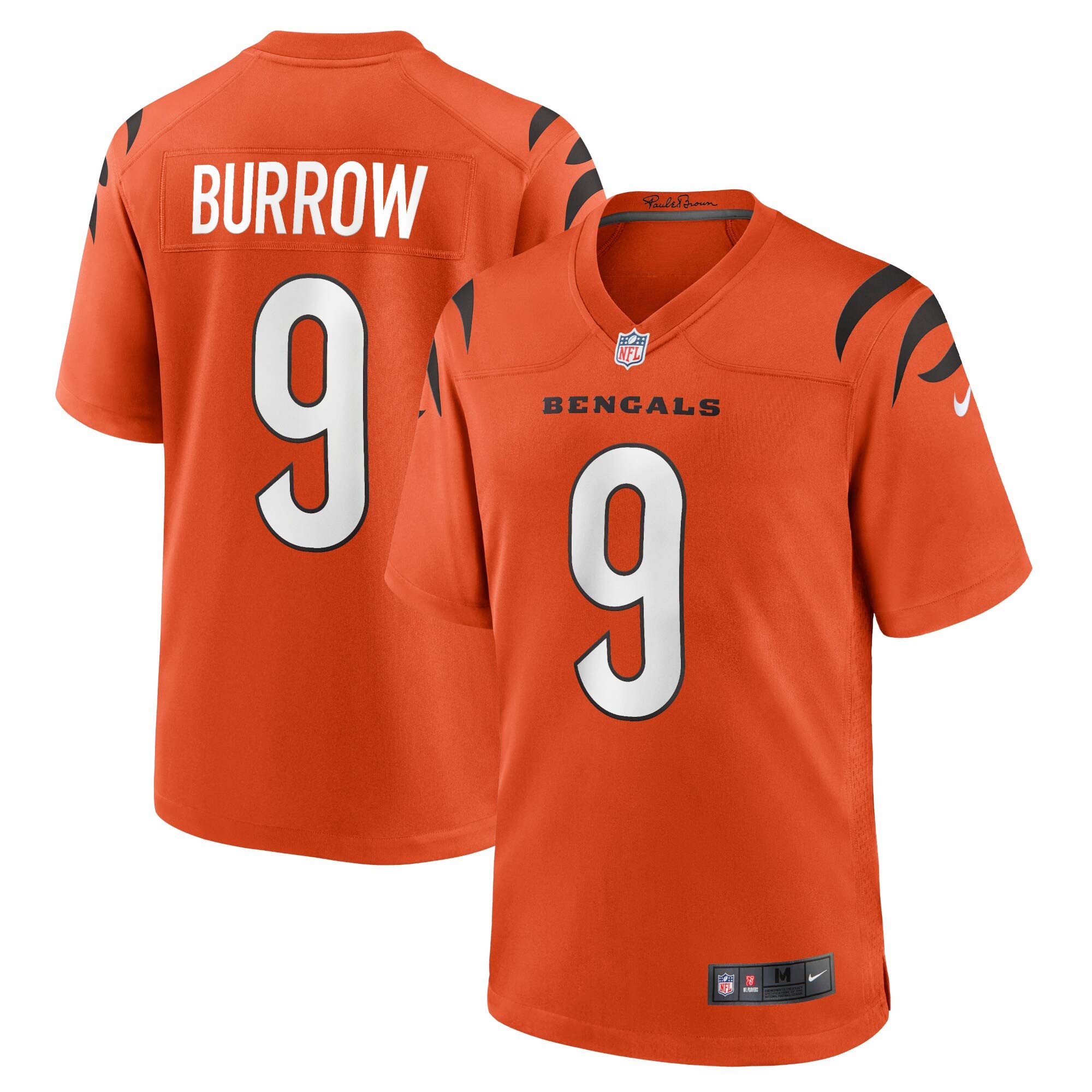 Joe Burrow #9 Cincinnati Bengals Nike Game NFL Jersey Alternate Orange