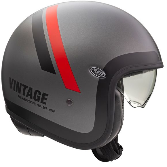 Premier vintage jet helmet - do matt - gray / redRef: PE0314