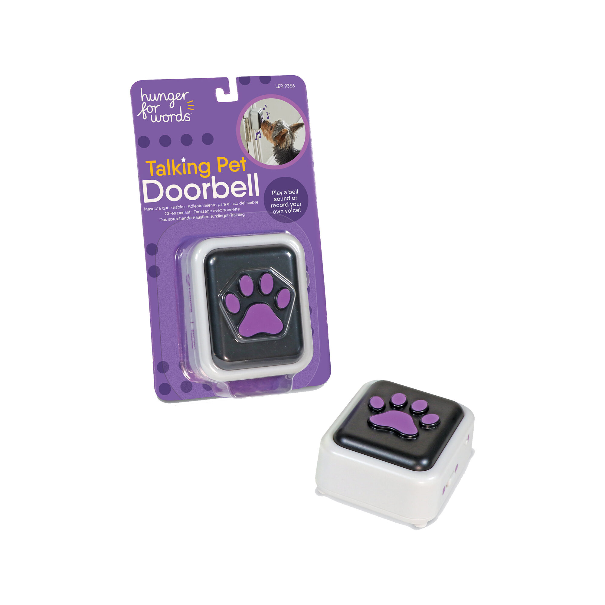 Hunger For Words Talking Pet Doorbell - 10.2 x 19.1 x 4.1 cm