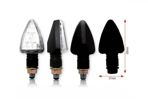 Bihr Tri LED Short Turn Signal, Black, UniversalRef: Bi00986A / 1066947