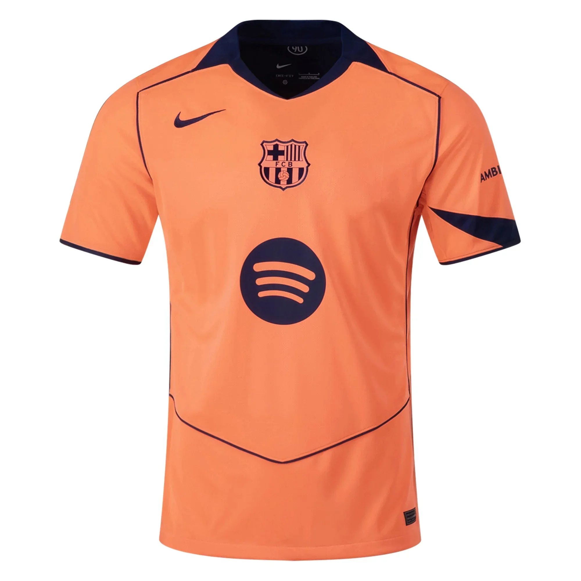Men's FC Barcelona T90 Third Jersey 25/26 (Bright Mango/Midnight Navy)