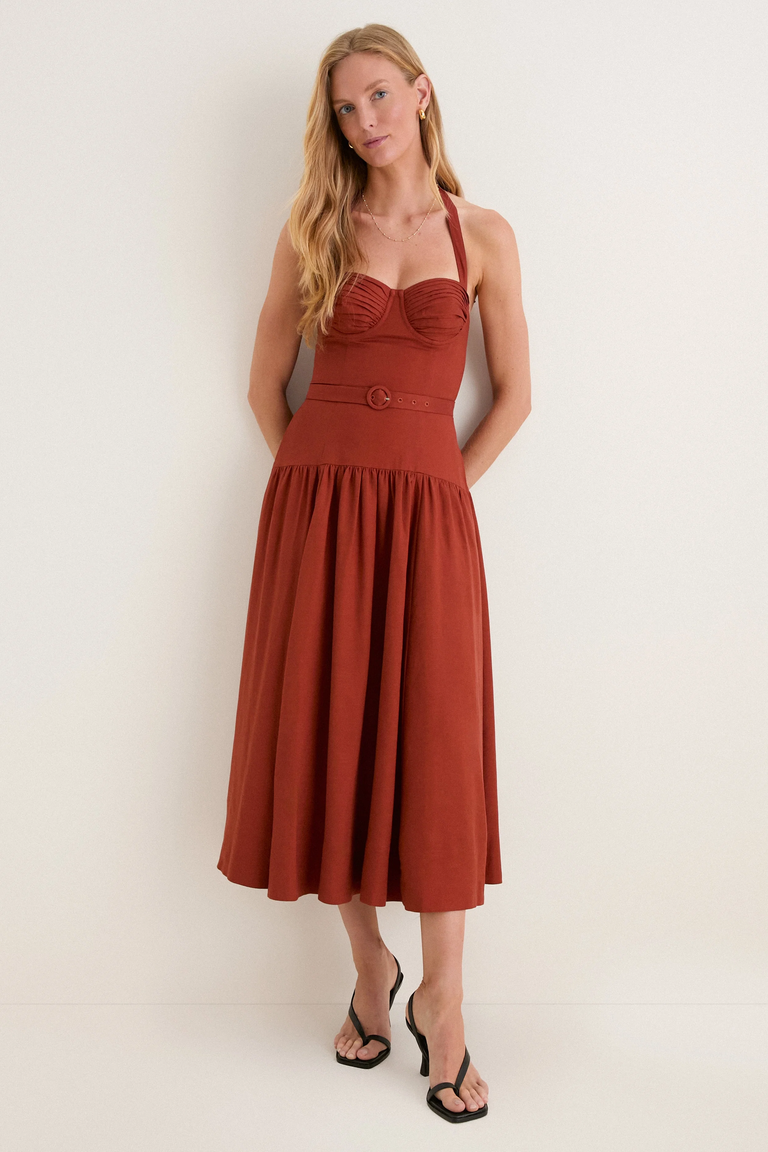 Rust Katinka Midi Dress