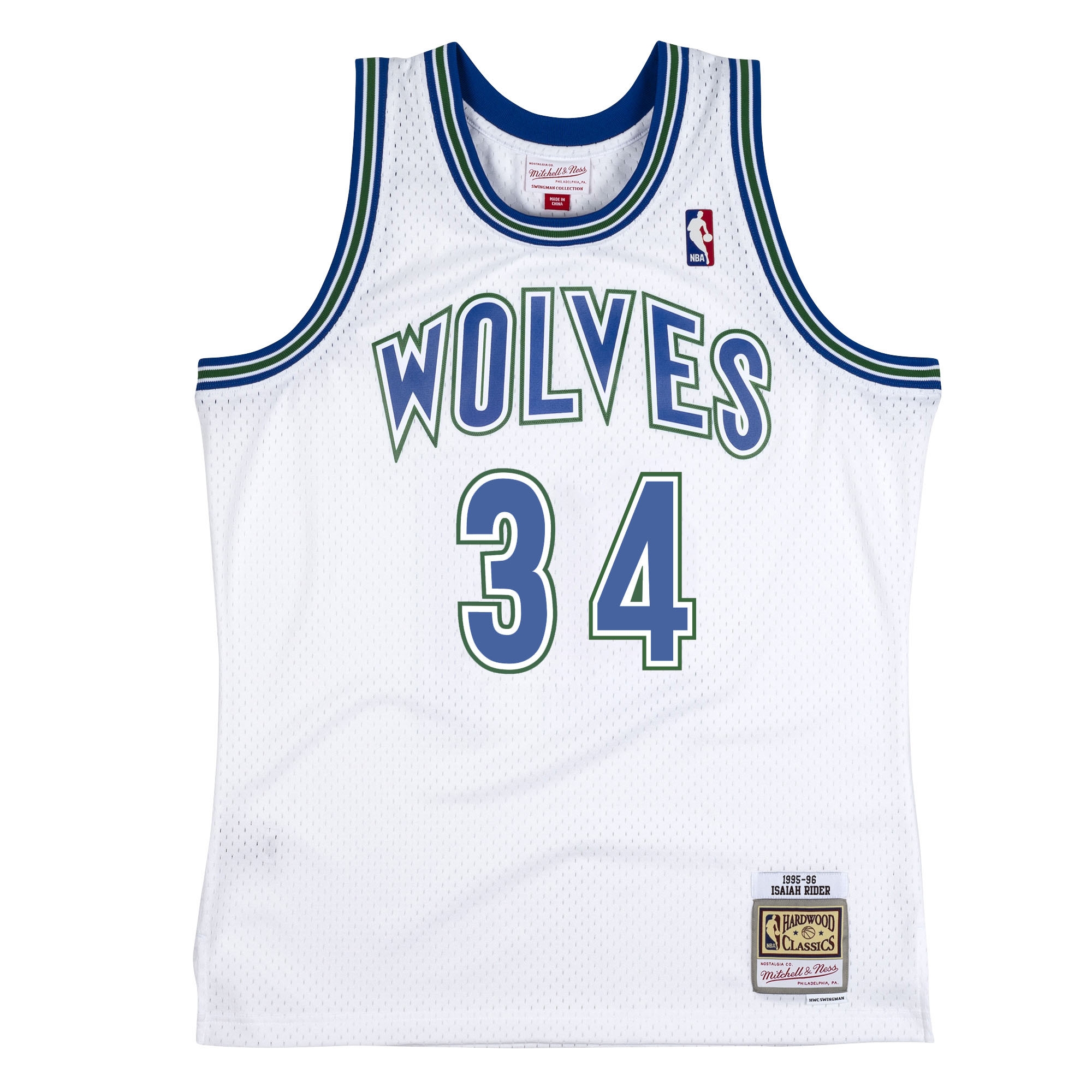 Isaiah Rider #34 Minnesota Timberwolves 1995-96 Mitchell & Ness Swingman NBA Jersey White