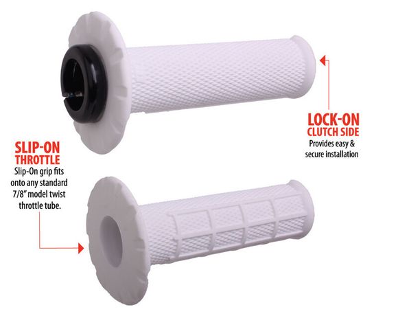 Odi Lock-On Grips Semi-Waffle - White/Black UniversalRef: ODI00129A / 1129634004