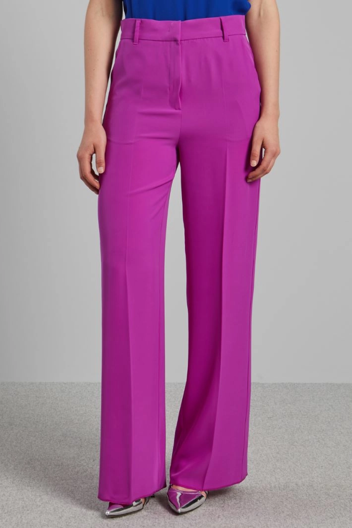 Stretch cady trousers - CYCLAMEN