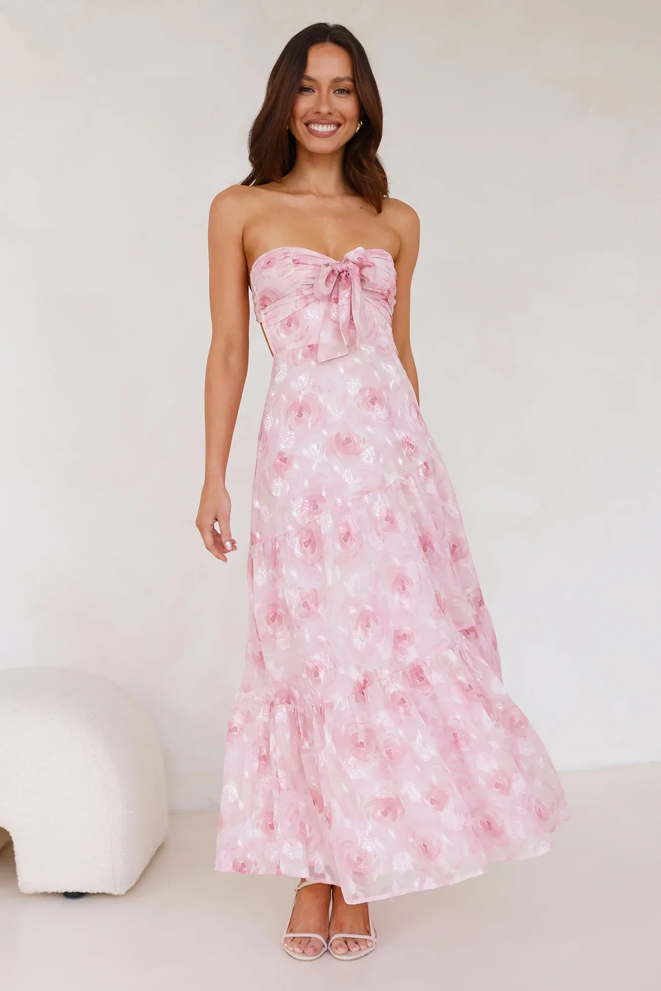 Queen Scenes Strapless Maxi Dress Pink