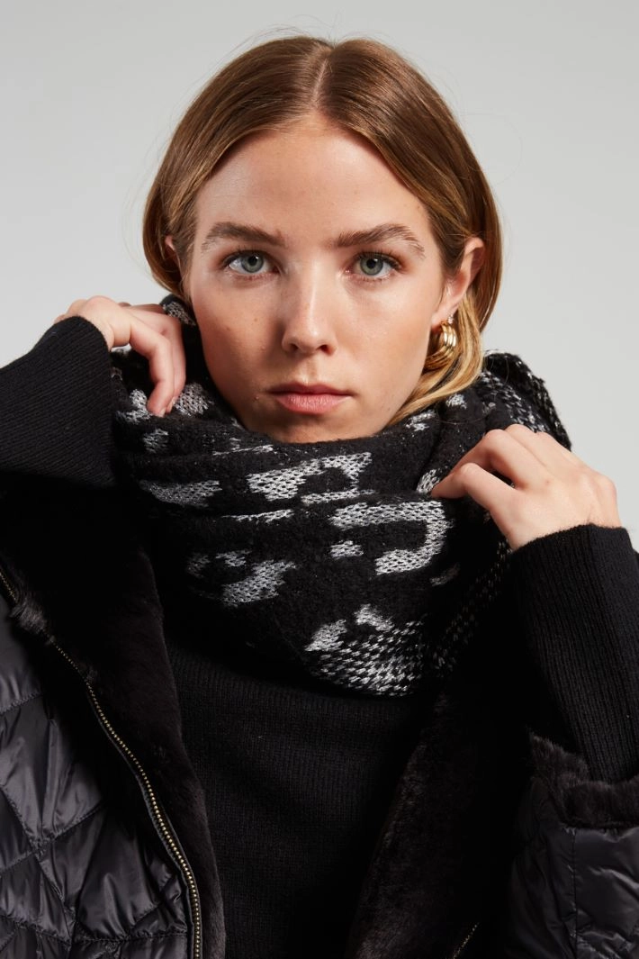 Brushed lurex scarf - BLACK SILVER