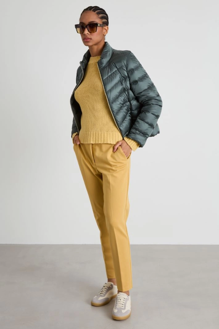 Flared down jacket - FOREST GREEN