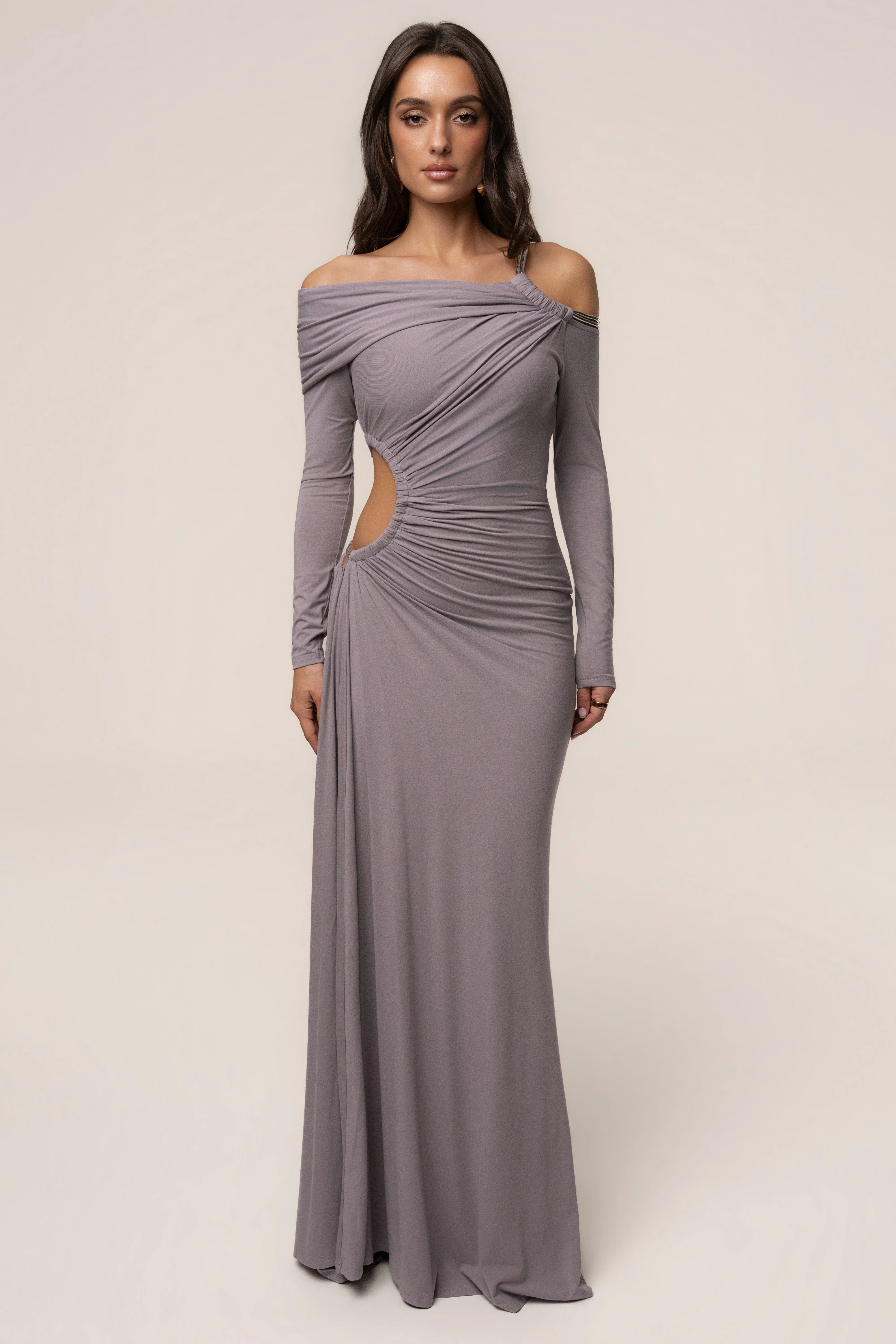 Grey Gilded Grace Maxi Dress