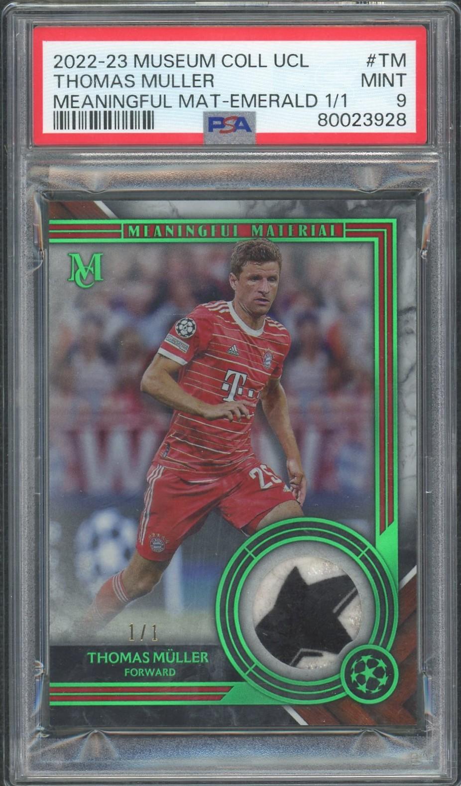 2022/23 Topps Museum Collection Thomas Muller Meaningful Matterial 1/1 PSA 9