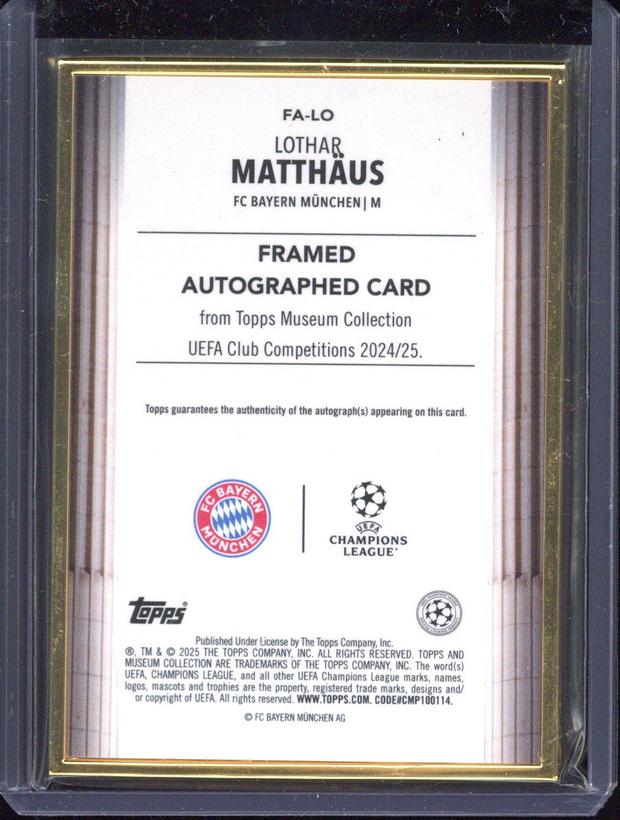 2024-25 Topps Museum Lothar Matthaeus Framed Autograph /75