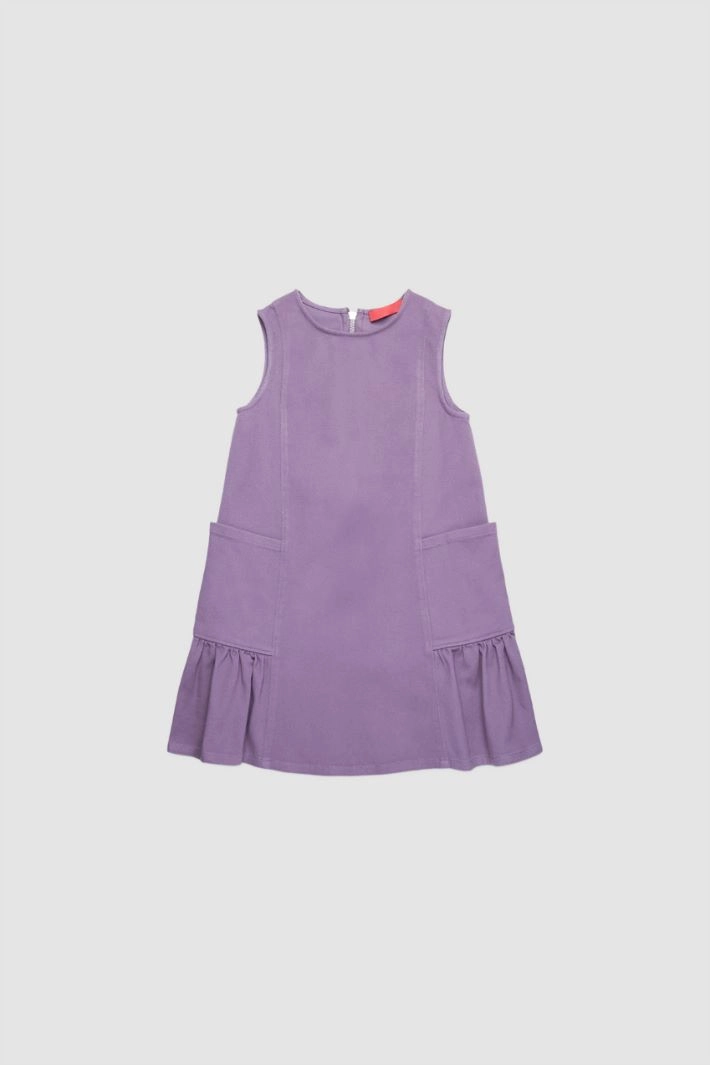 Sleeveless flounced dress KID - LILAC