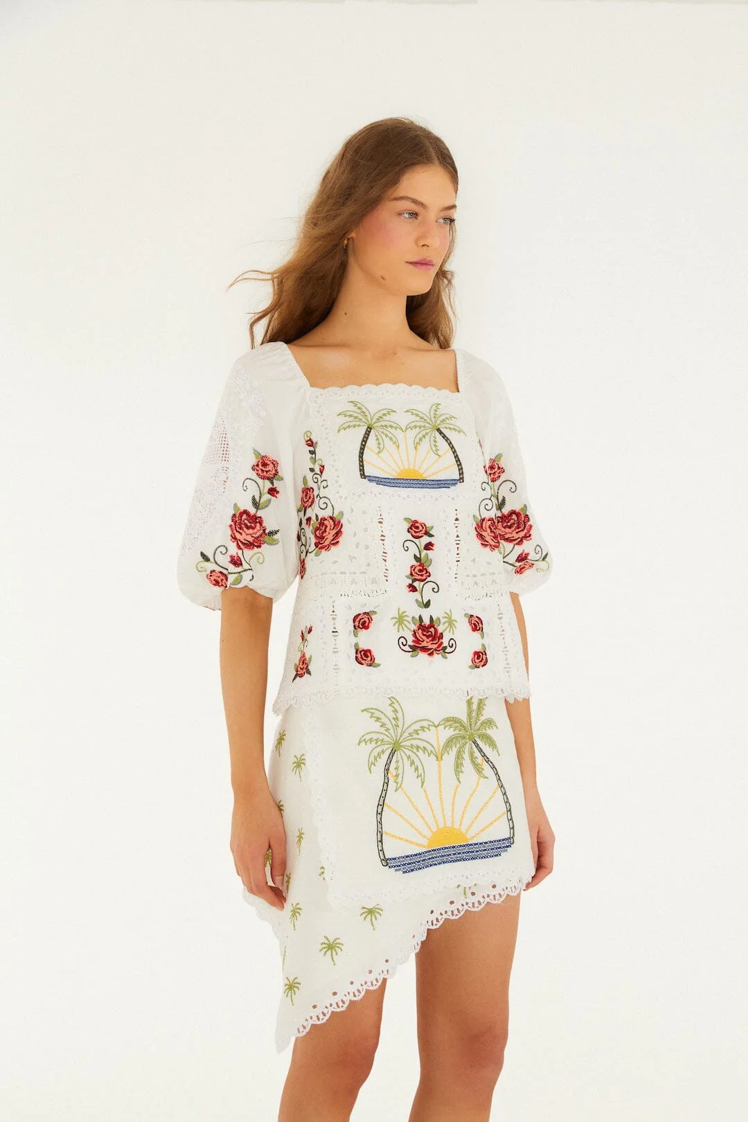 Off-White Tropi Scarf Embroidered Mini Skirt
