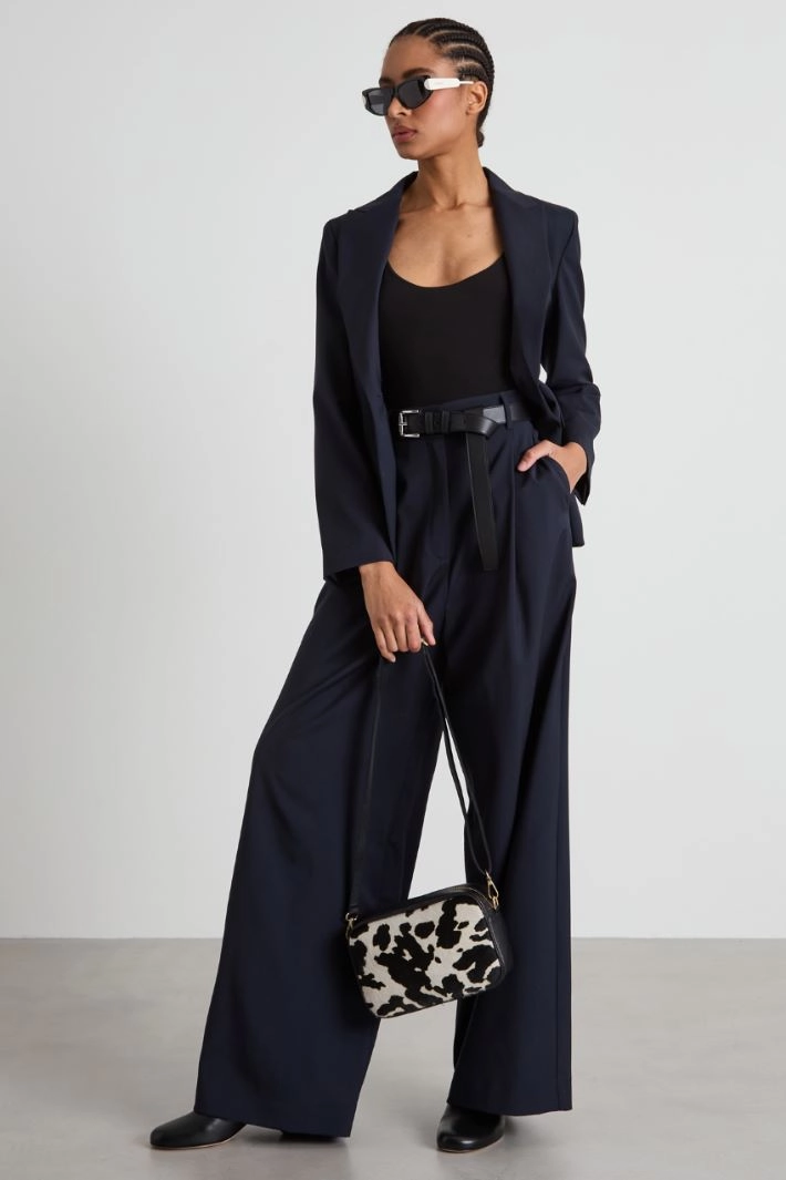 Wool canvas blazer - NIGHT BLUE