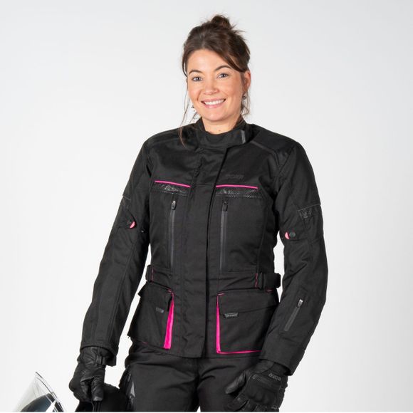 Dxr Roadtrip Woman - Black / Pink Motorcycle JacketRef: DXR0205