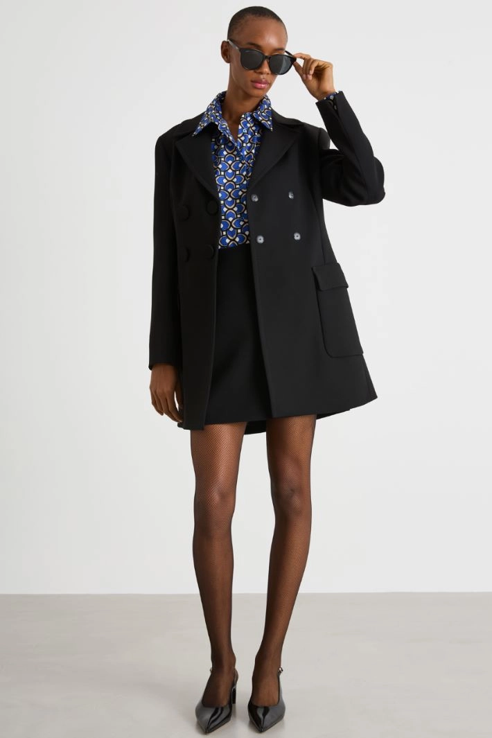 Asymmetric printed shirt - BLUE