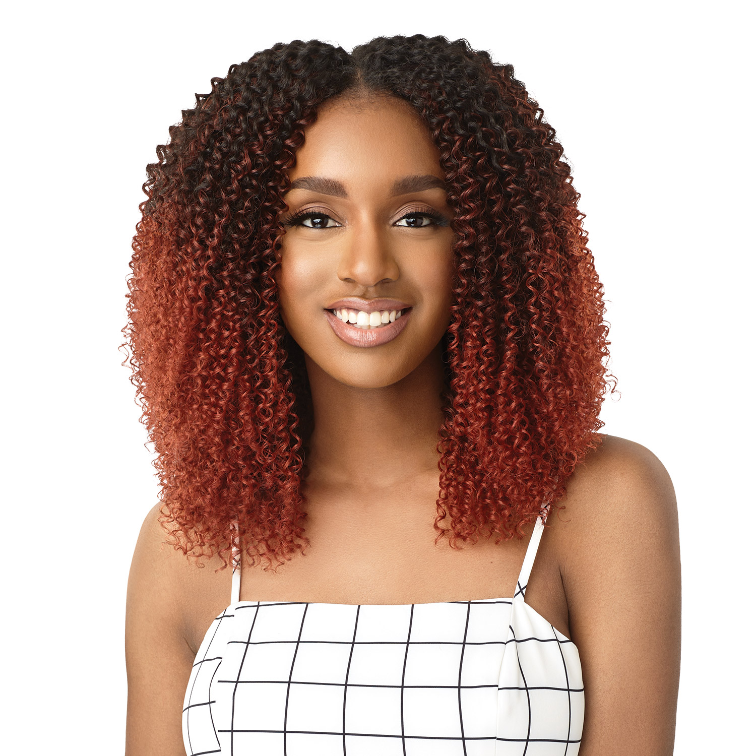 Outre Human Hair Blend Clip on Weave Premium Purple Pack Big Beautiful Hair Clip-In 4A Kinky Curl 10