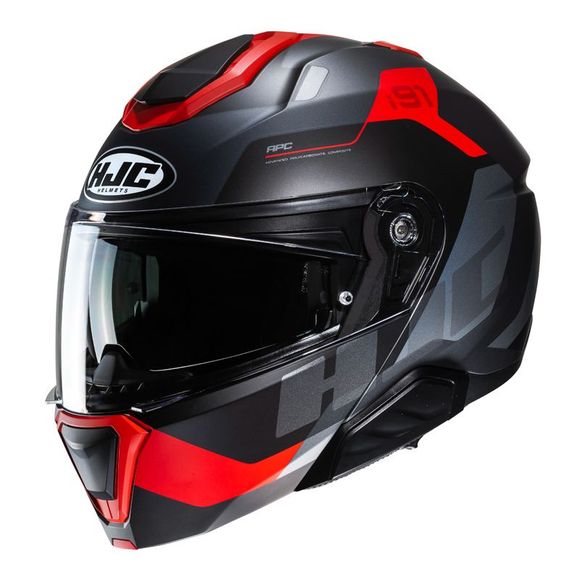 Casque modulable HJC i91 - CARST - Noir / RougeRef : HJ1106
