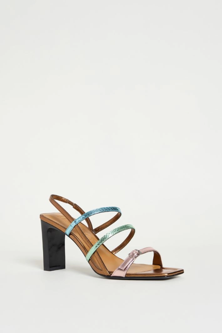 Metallic-finish sandals - BRONZE LIGHT BLUE LILAC