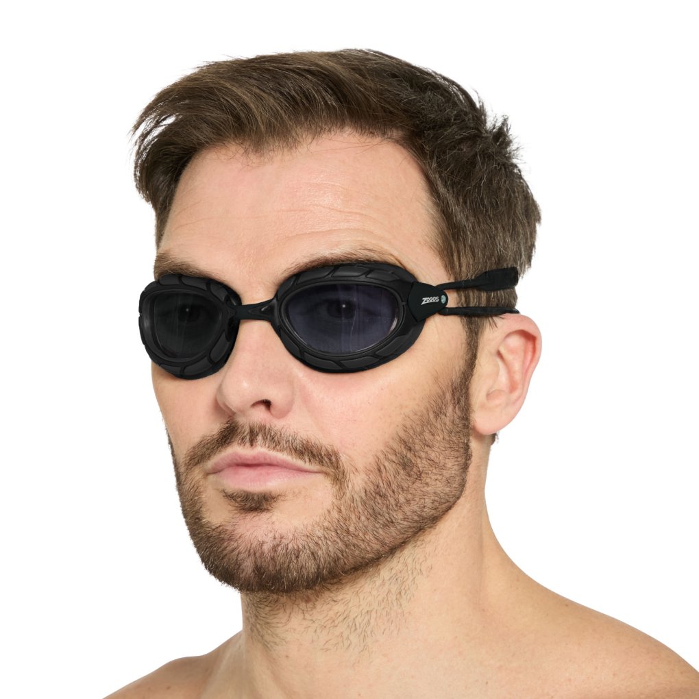 Zoggs Predator Swimming Goggles - Regular Fit - Black/Black - Tint Smoke