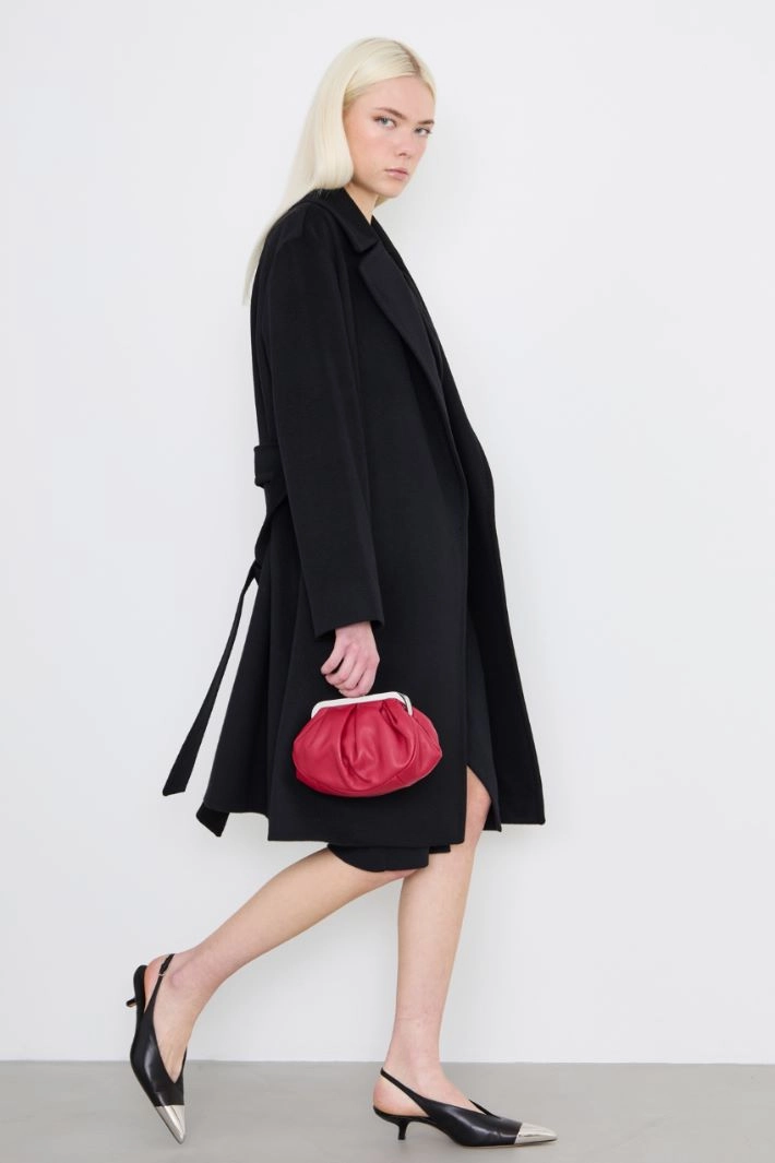 Wool robe coat - BLACK