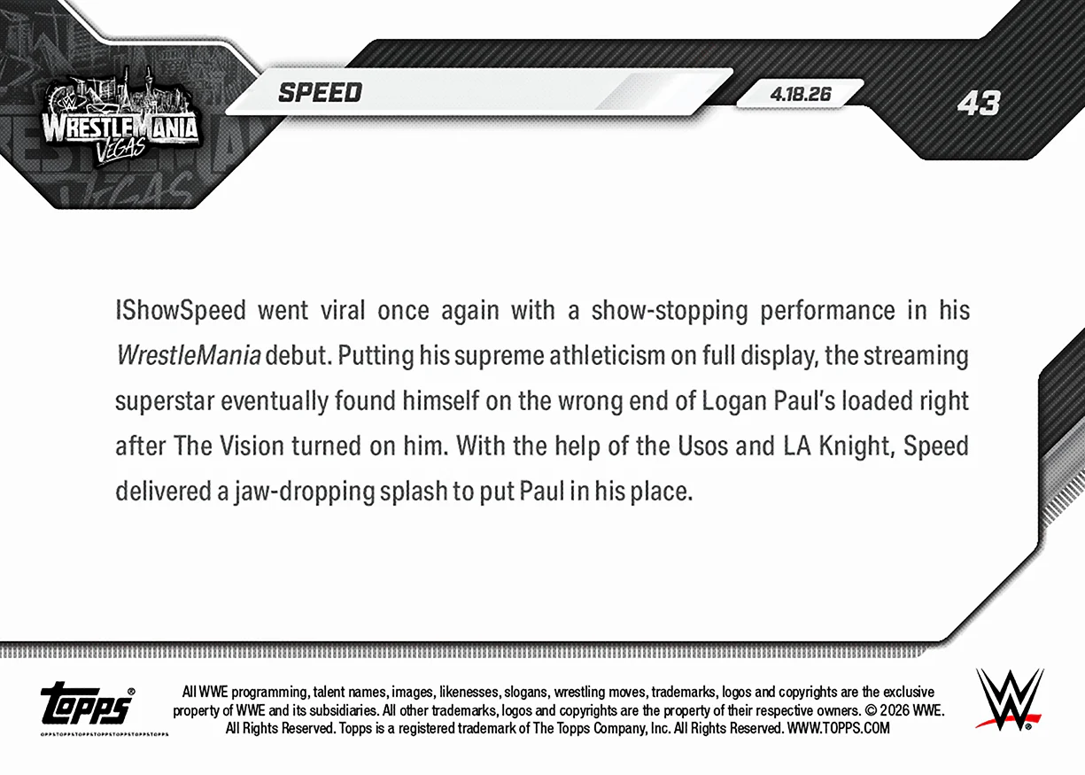 Speed - 2026 WWE Topps NOW® - Card 43