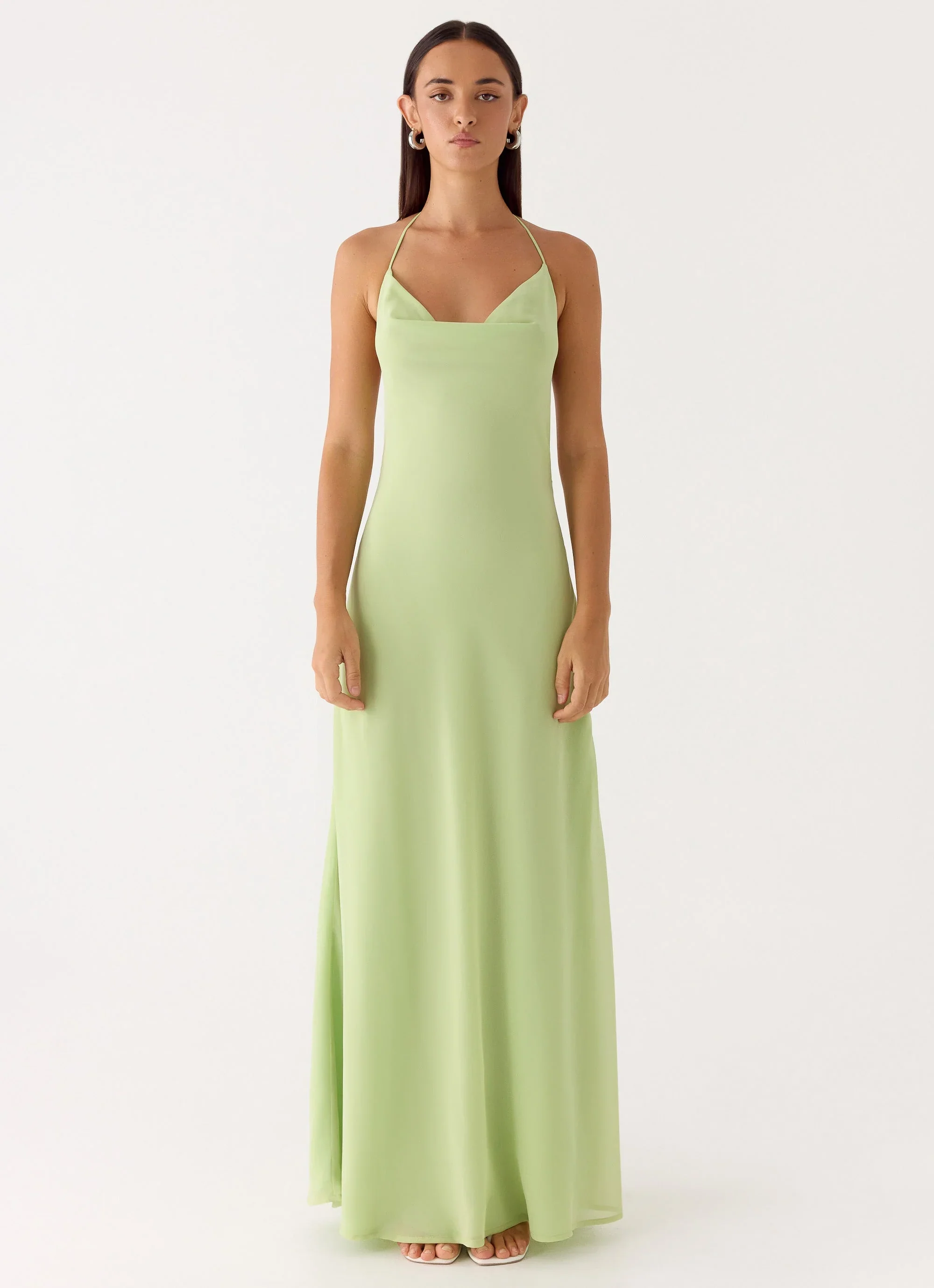Morning Crush Cowl Maxi Dress - Lime