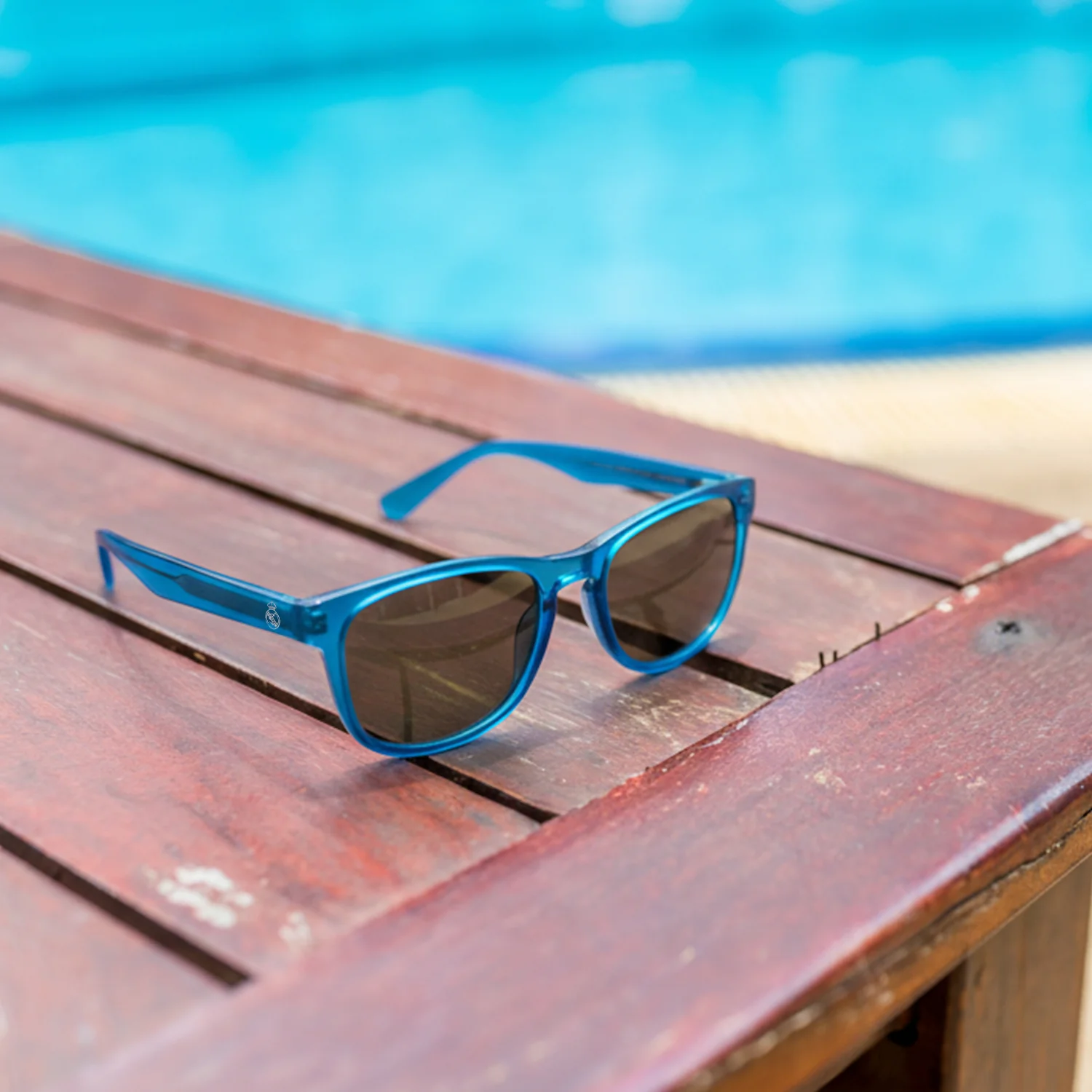 Round Real Madrid Acetate Sunglasses Blue
