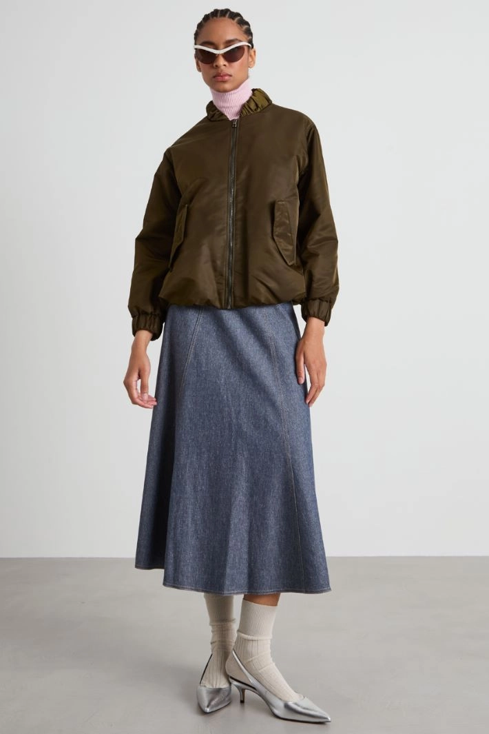 Waterproof duchesse bomber jacket - MILITAR GREEN