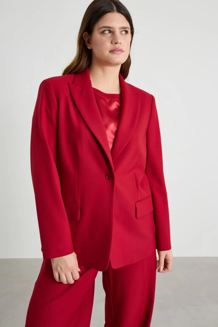 Viscose blend blazer - RED